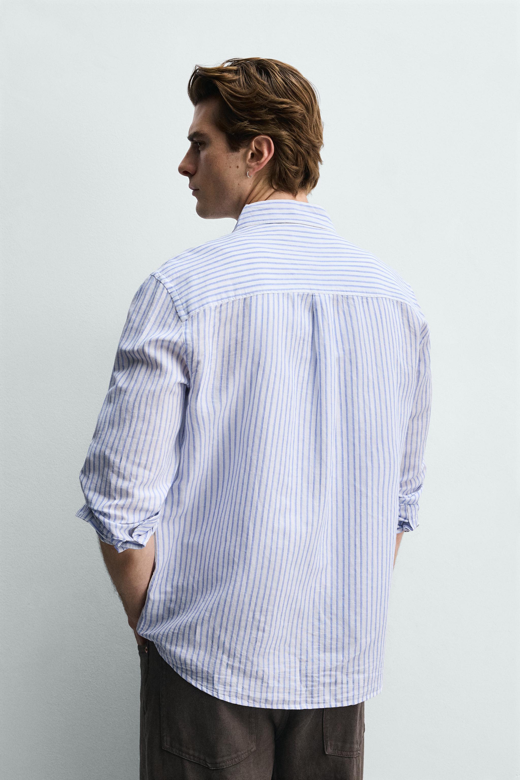 REGULAR FIT LINEN-COTTON SHIRT